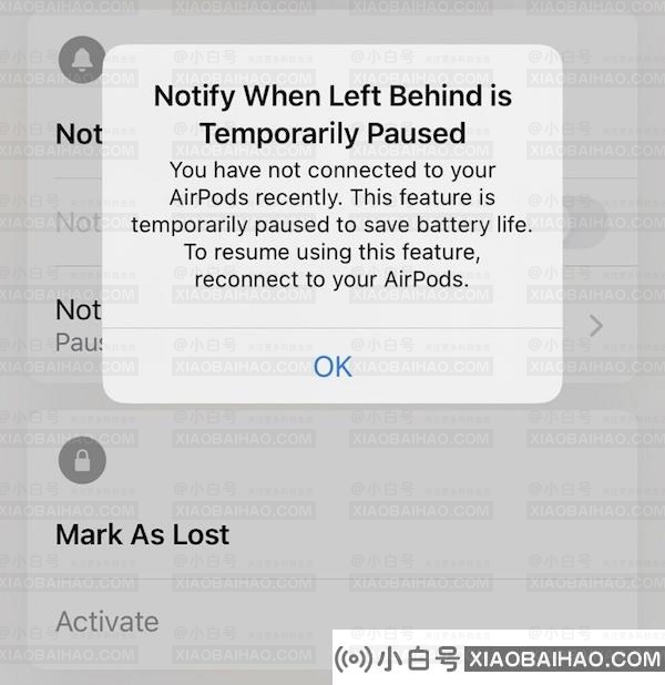 苹果AirPods一段时间未使用将自动暂停Find My分离警报功能
