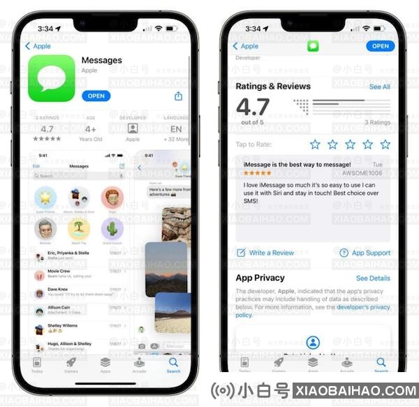 苹果更多自家 iOS App 支持评分，包括电话、信息、照片、相机和 Safari 浏览器...