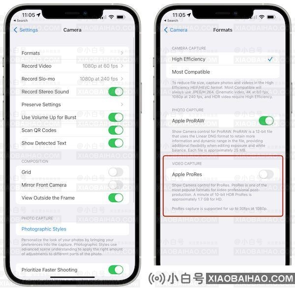 iOS 15.1测试版增加关闭自动微距及ProRes视频功能