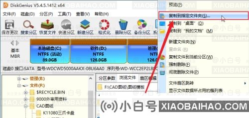 diskgenius复制文件到指定目录方法